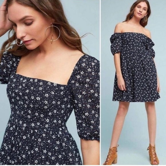 Maeve Dresses & Skirts - MAEVE Anthropologie Dress Women's 6 Lillianne Eyelet Off Shoulder Boho $138
